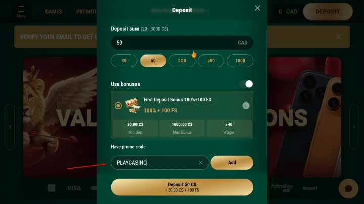 Interface preview: account area